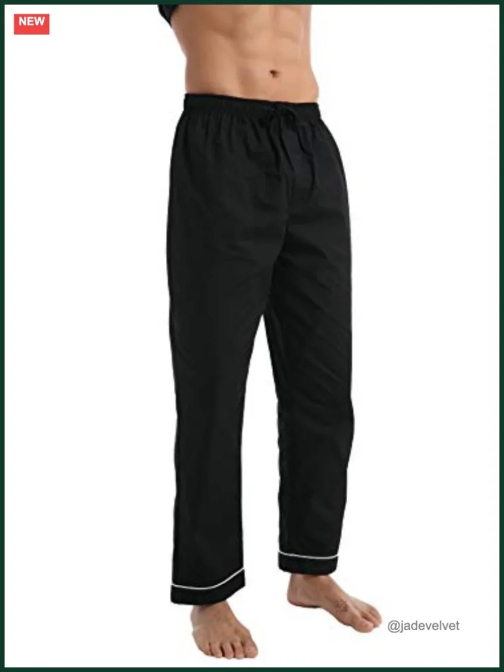 Men's Cotton Pajama Set, Long Sleeve Button-Down Woven Sleepwear